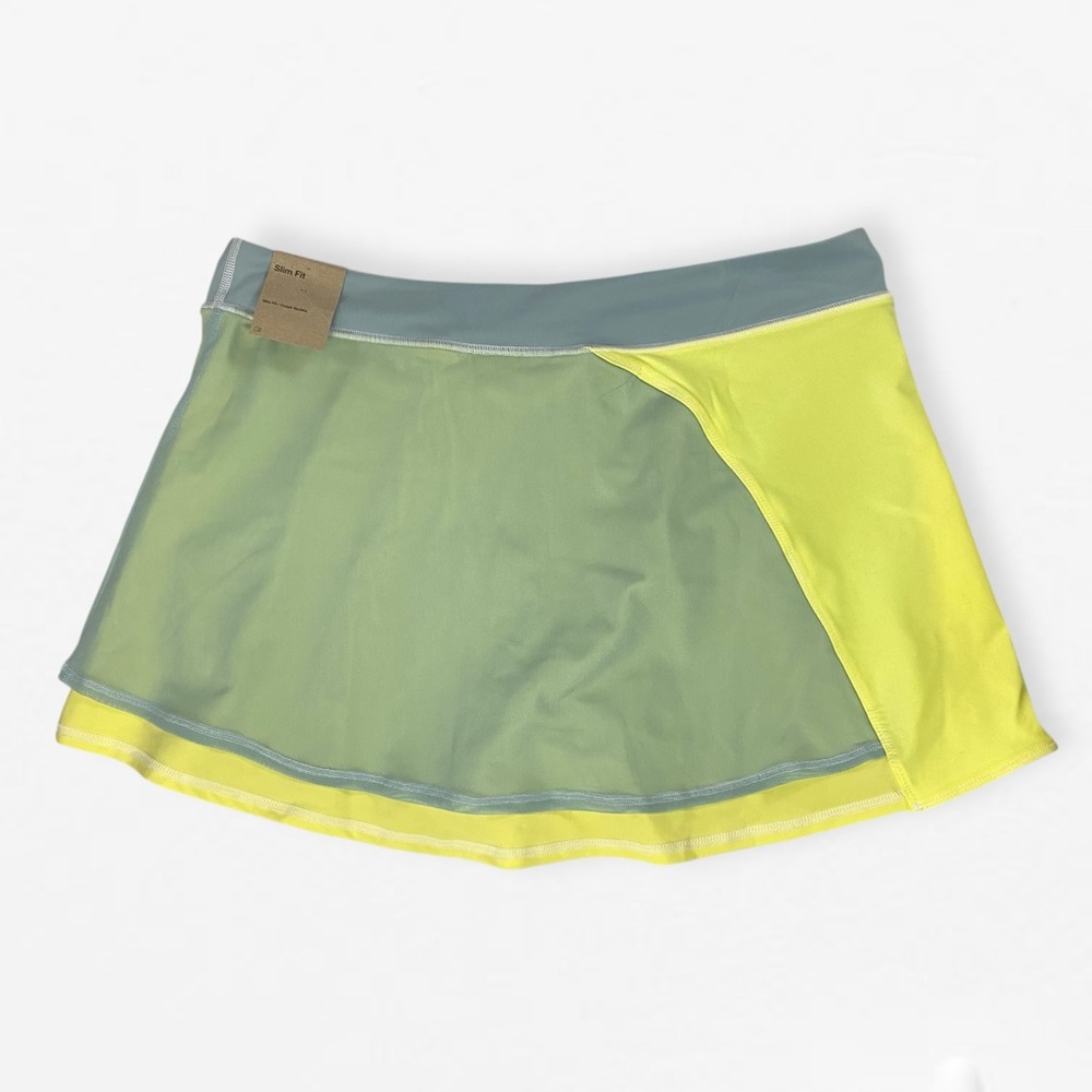 NEW Nike Court Dri-FIT Slim fit Slam Women's Tennis Skirt in Volt Blue Yellow XL - Picture 6 of 8